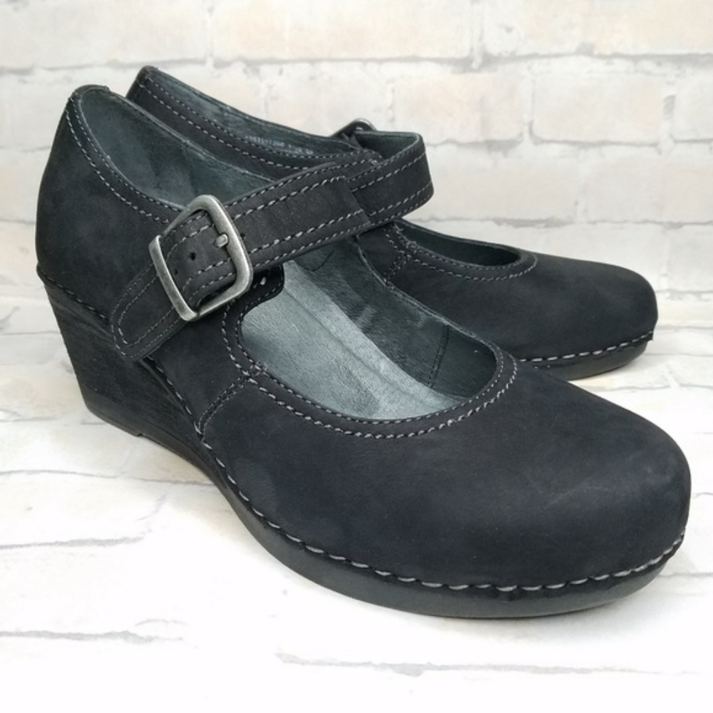 Dansko Mary Jane Wedge Leather Shoes